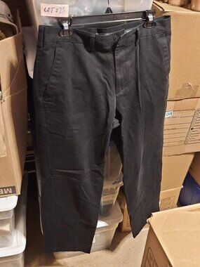 NEW ! Nordstrom Rack Straight Fit Stretch Regular Trouser Pants Black Size 34x30
